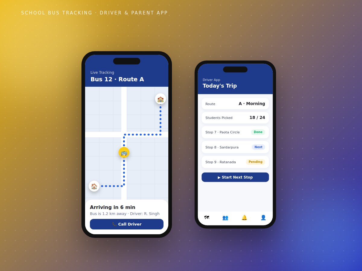 School Bus Tracking App project by Arvixa