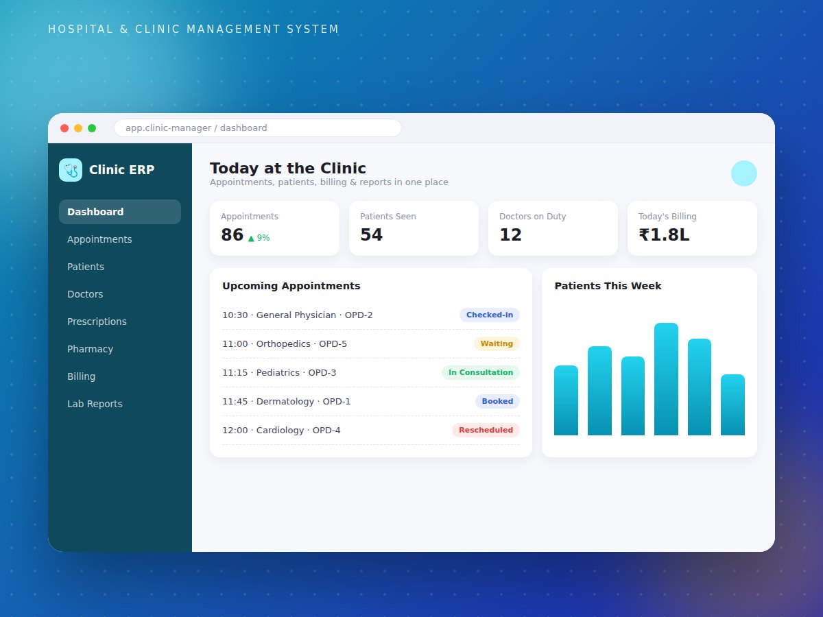 Hospital & Clinic Management project by Arvixa